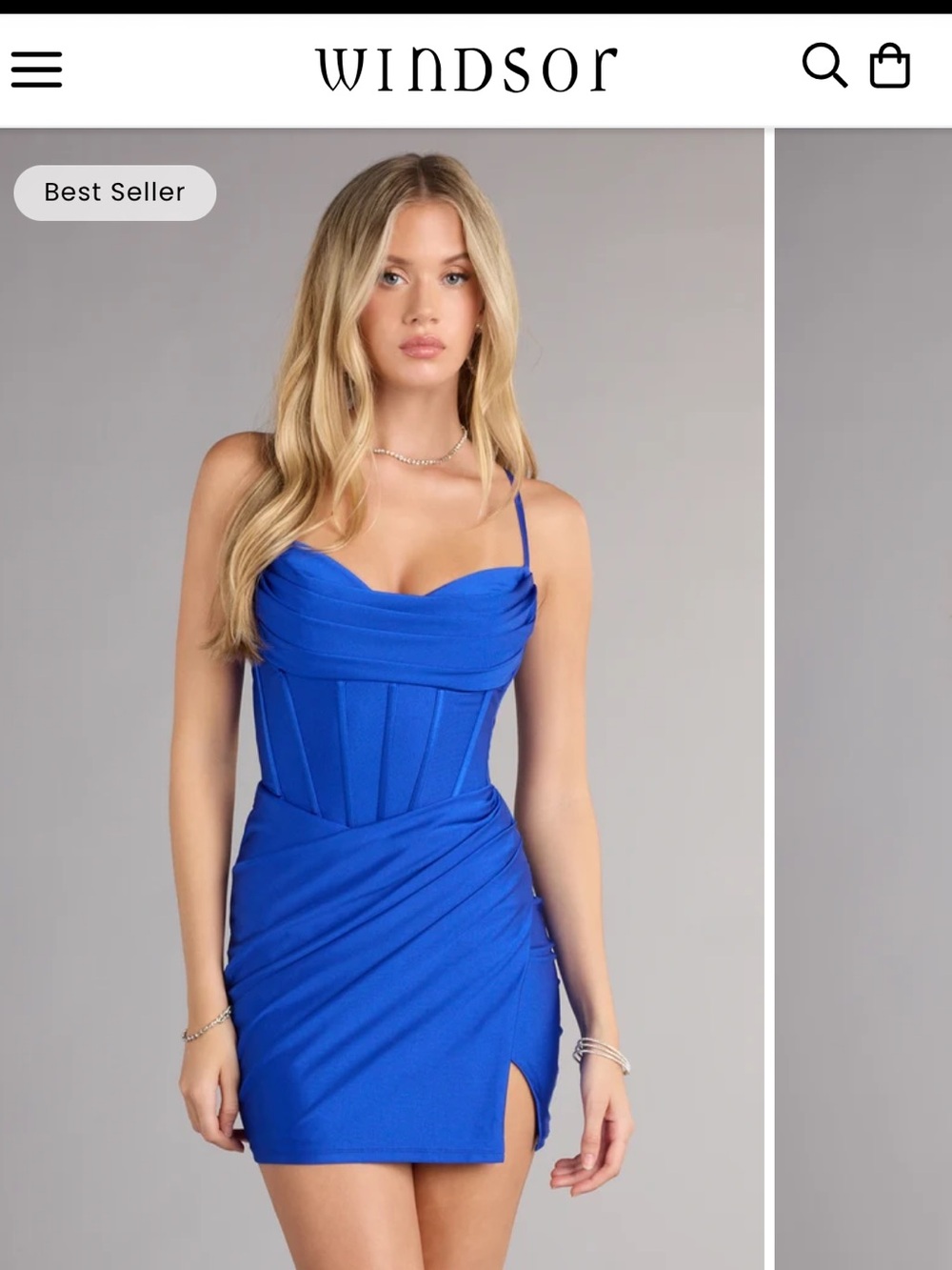 Windsor Royal Blue Corset-Style Mini Dress